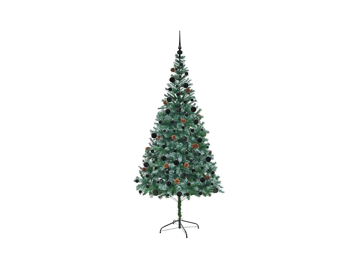 Sapin de Noël artificiel avec 300 LED Vert 210 cm PVC et Acier
