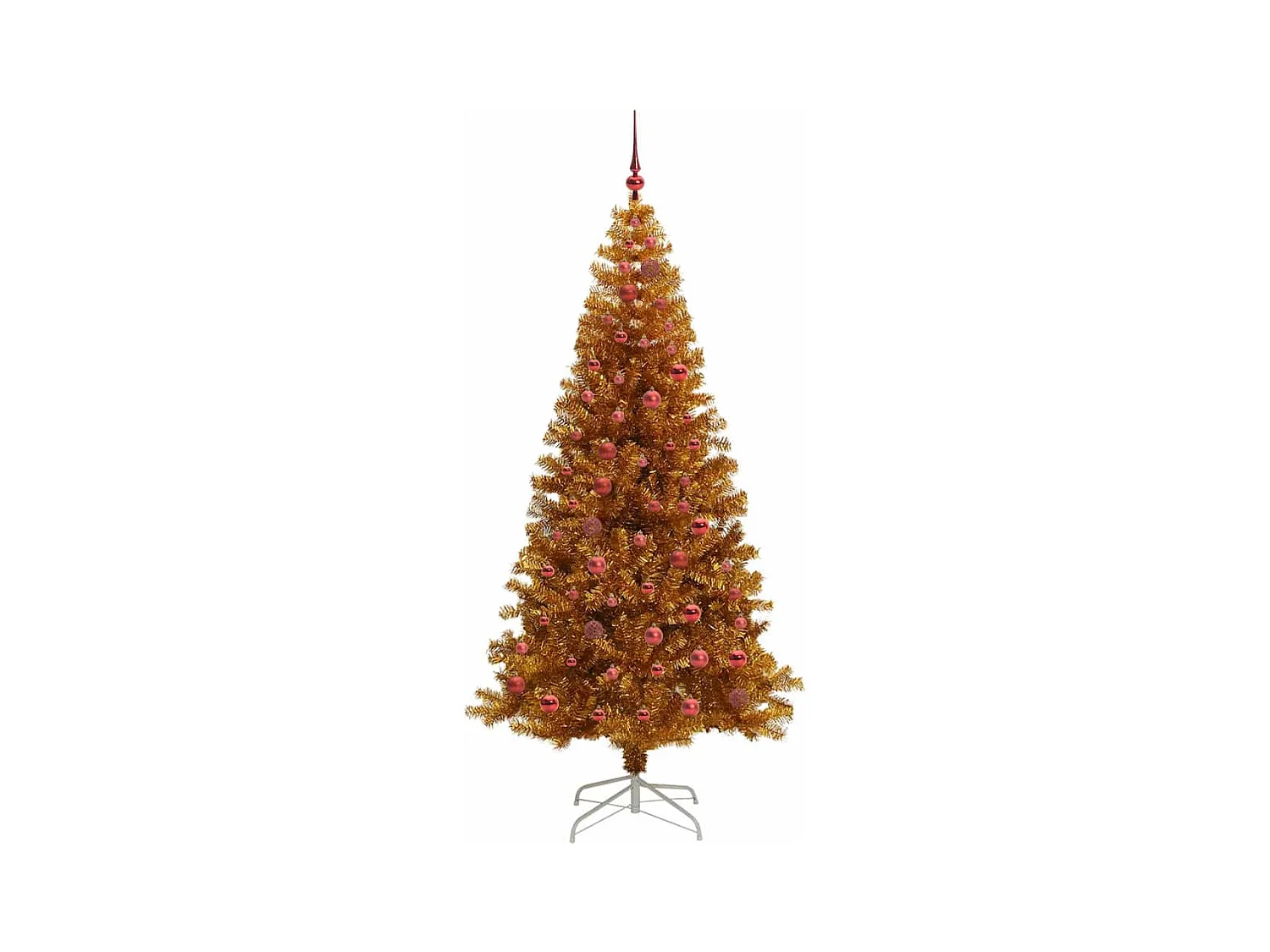Sapin de Noël avec 300 LED avec support Doré 210 cm PET
