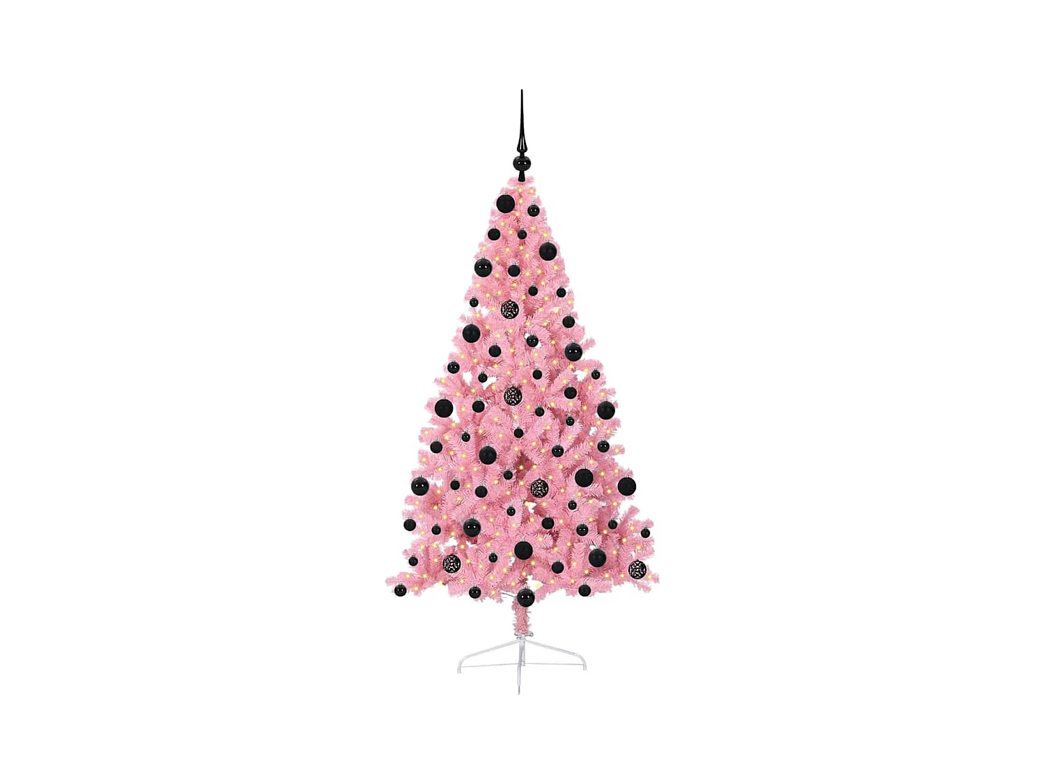 Sapin de Noël artificiel pré-éclairé Rose 210 cm PVC