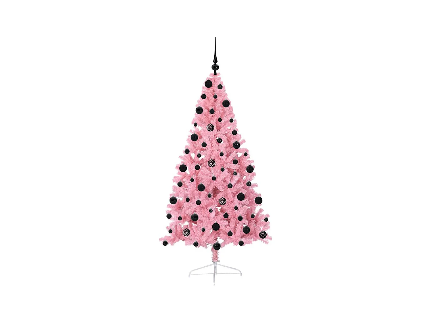 Sapin de Noël artificiel pré-éclairé Rose 210 cm PVC