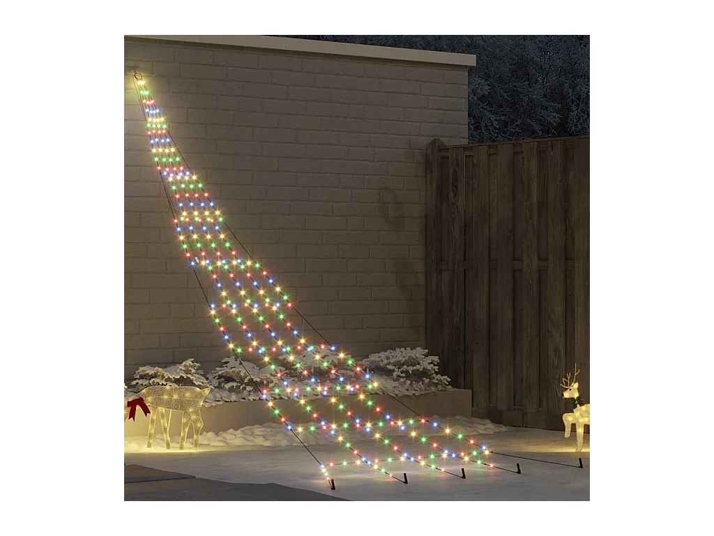 Arbre de Noël LED avec 276 LED Multicolore 511 cm Métal