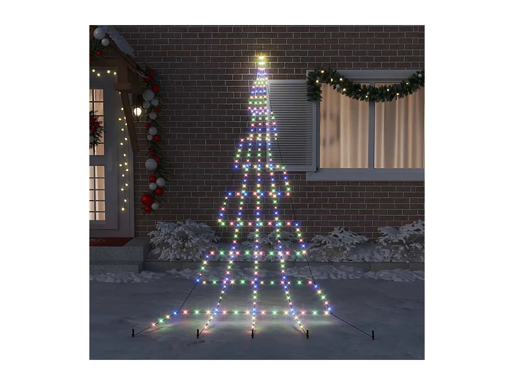 Arbre de Noël LED avec 276 LED Multicolore 511 cm Métal
