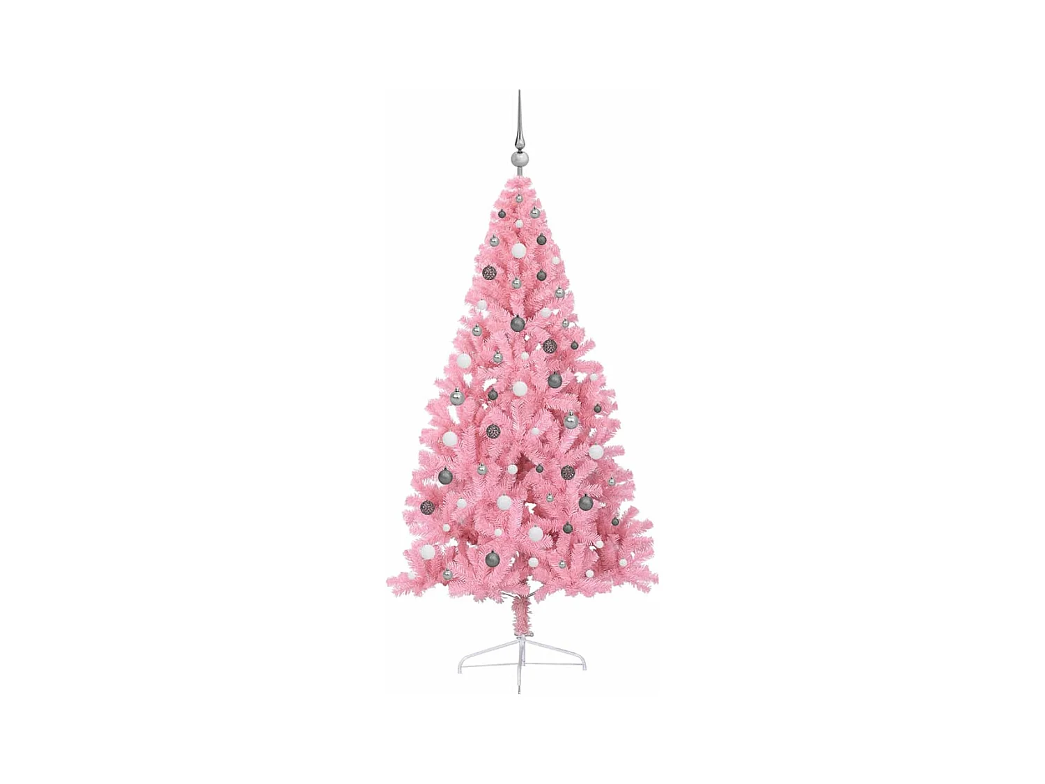 Sapin de Noël artificiel pré-éclairé Rose 210 cm PVC