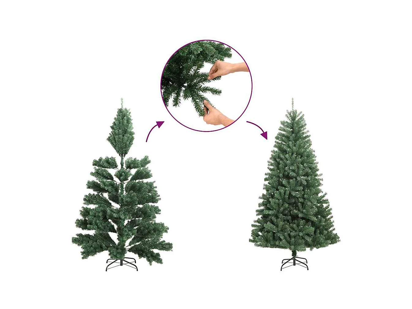 Sapins de Noël artificiels 2 pièces 100 LED vert 120 cm