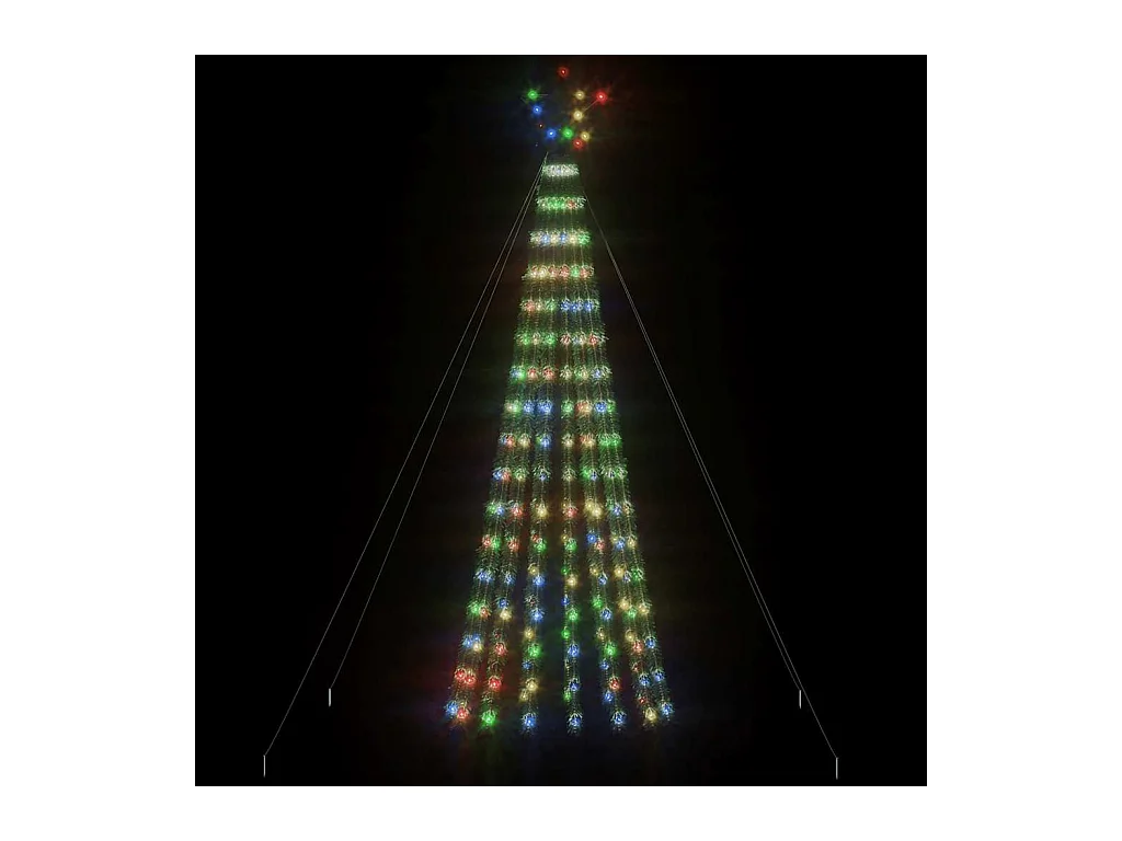 LED Árvore de Natal 275 LEDs Colorido 180 cm