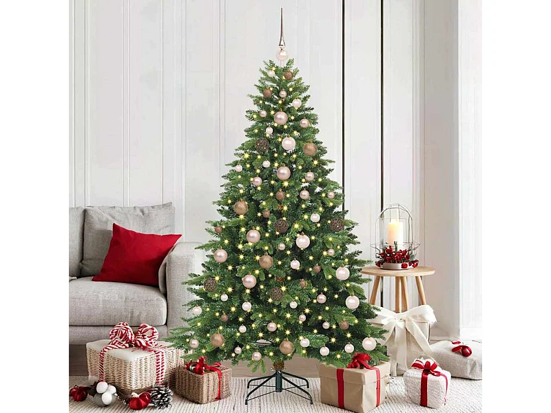 Kunstkerstboom met 300 LED met standaard Groen 180 cm PE en PVC