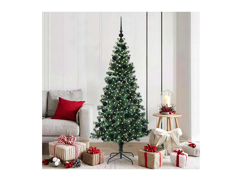 Árvore de Natal Artificial Pré-iluminada Verde 180 cm