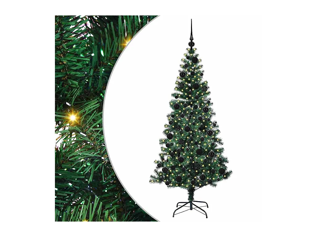 Árvore de Natal Artificial Pré-iluminada Verde 180 cm