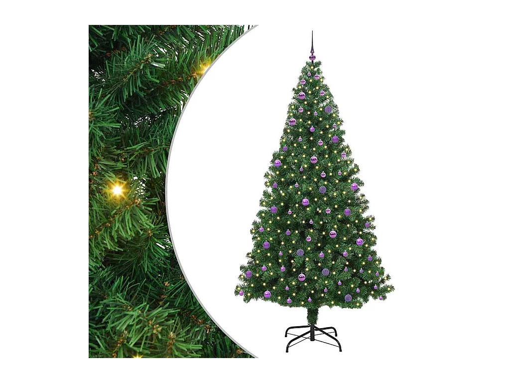 Sapin de Noël artificiel Vert 240 cm PVC, Acier et Plastique