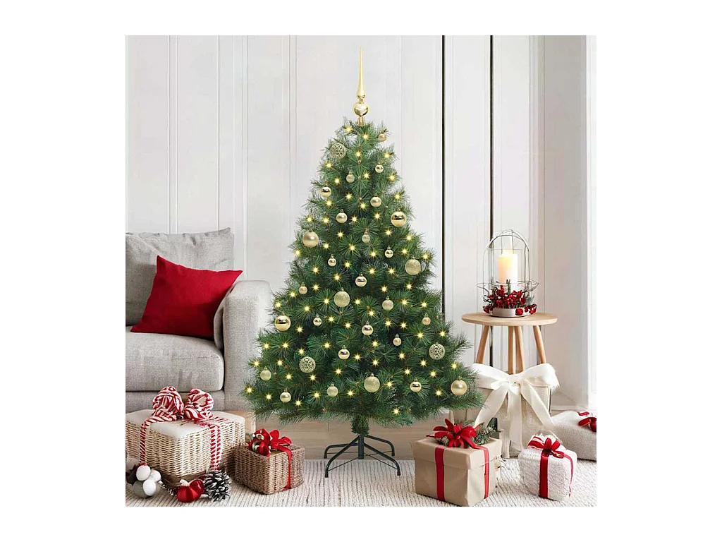 Árbol de Navidad artificial con 150 LED Verde 150 cm PE y PVC