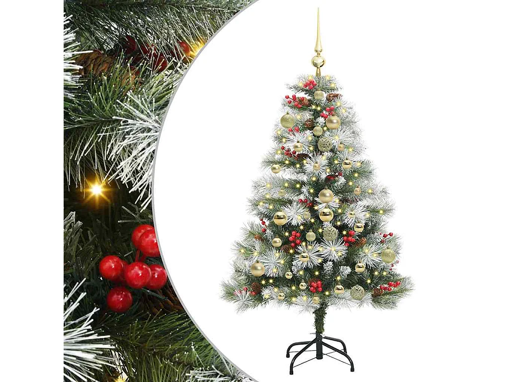 Sapin de Noël artificiel Vert et blanc 150 cm