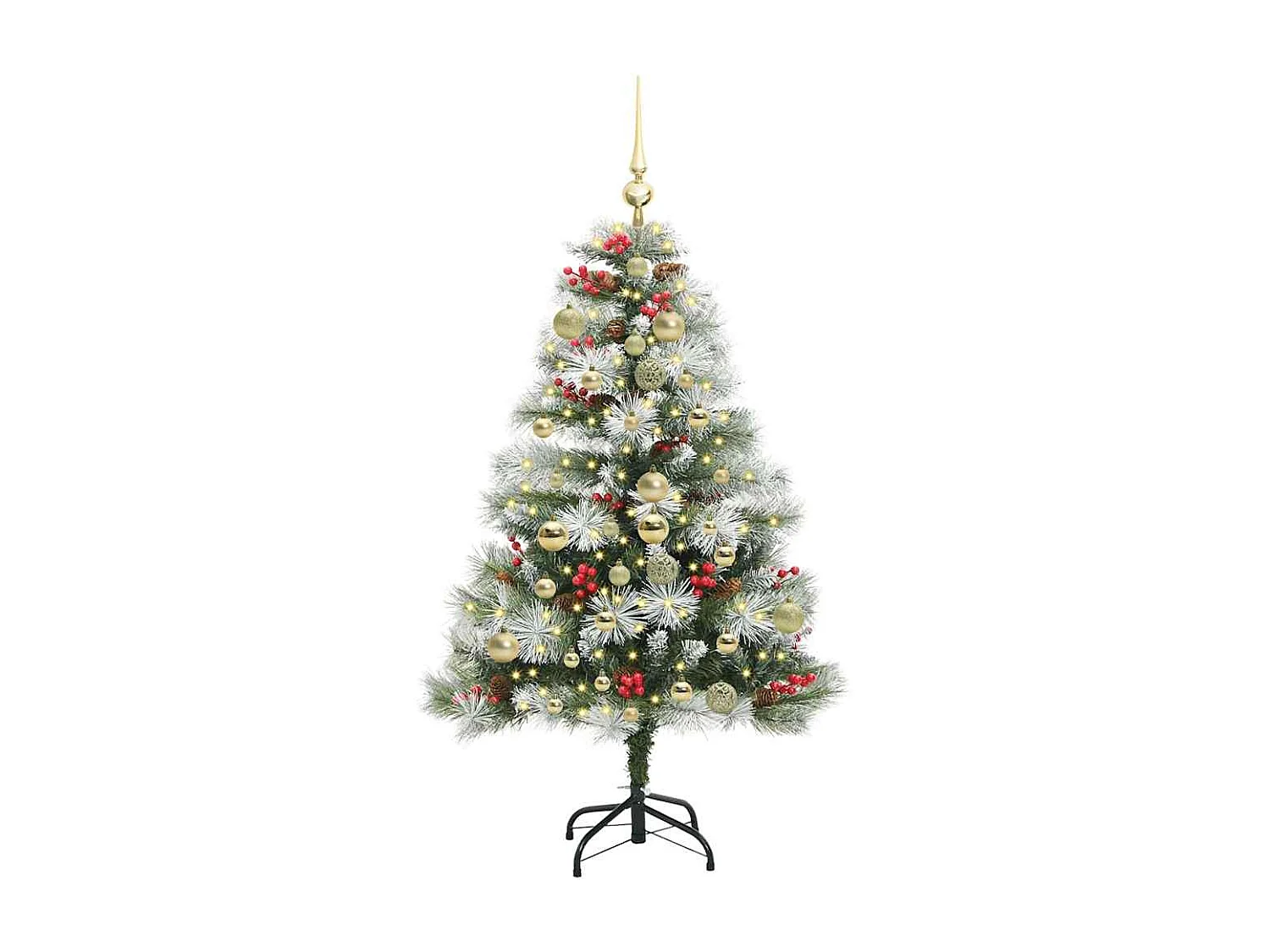 Sapin de Noël artificiel Vert et blanc 150 cm