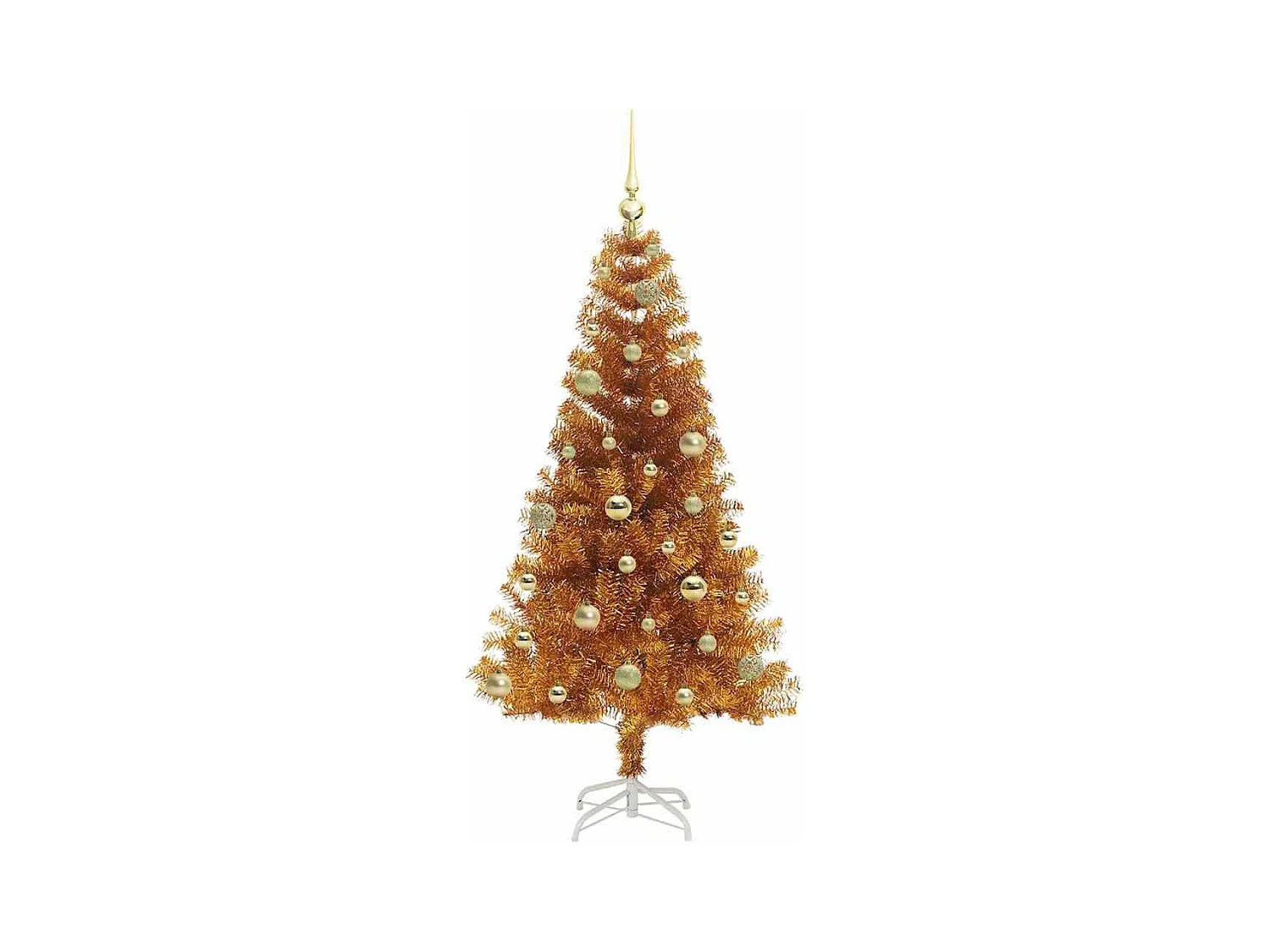 Árvore de Natal com 150 LEDs com suporte Ouro 150 cm PET