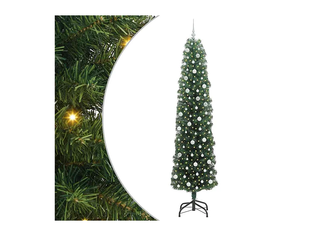 Sapin de Noël artificiel Vert 240 cm PVC et acier et plastique