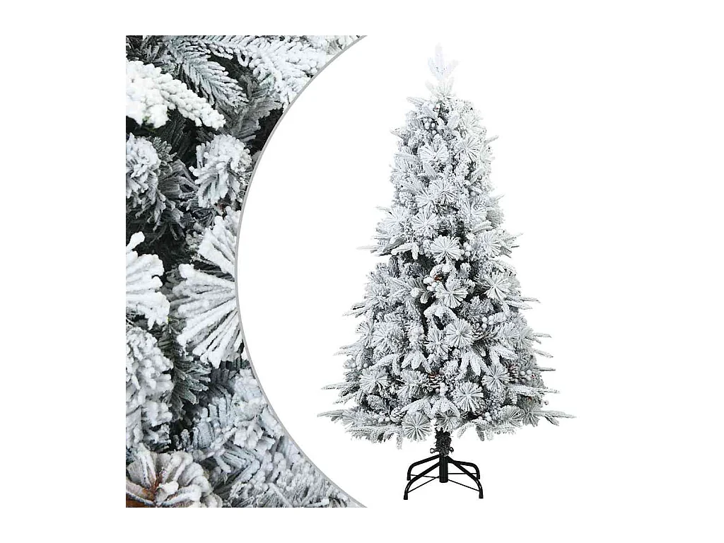 Árvore de Natal Articulada Artificial Verde e branco 120 cm