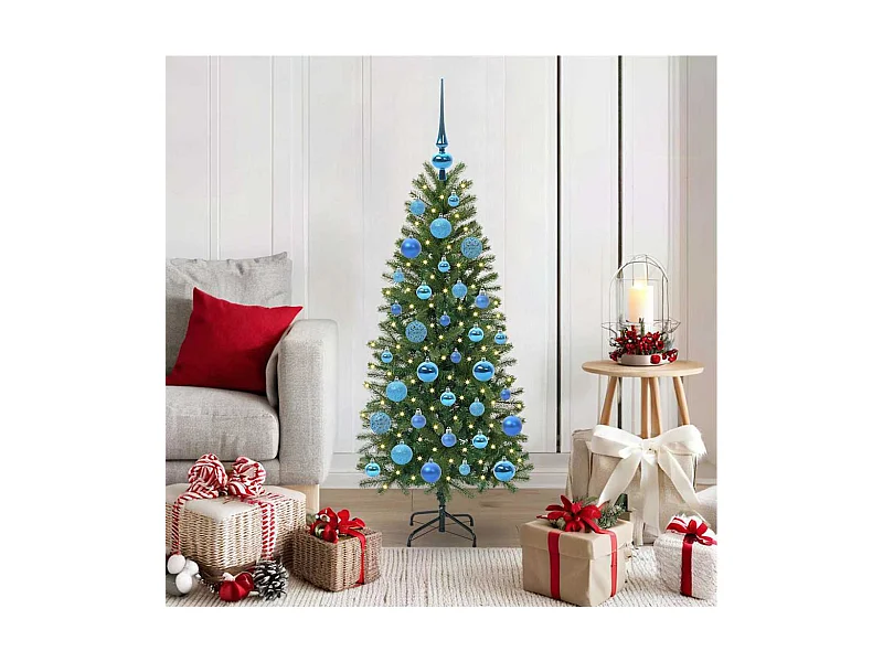 Sapin de Noël artificiel avec 150 LED Vert 120 cm PE et PVC