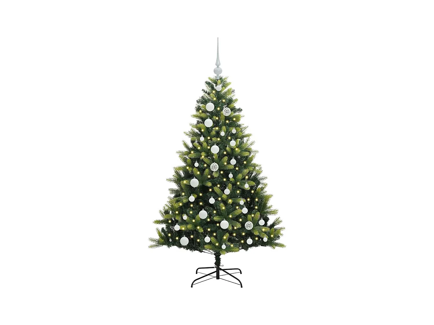 Arbre de Noël artificiel à charnières 150 LED Vert 120 cm