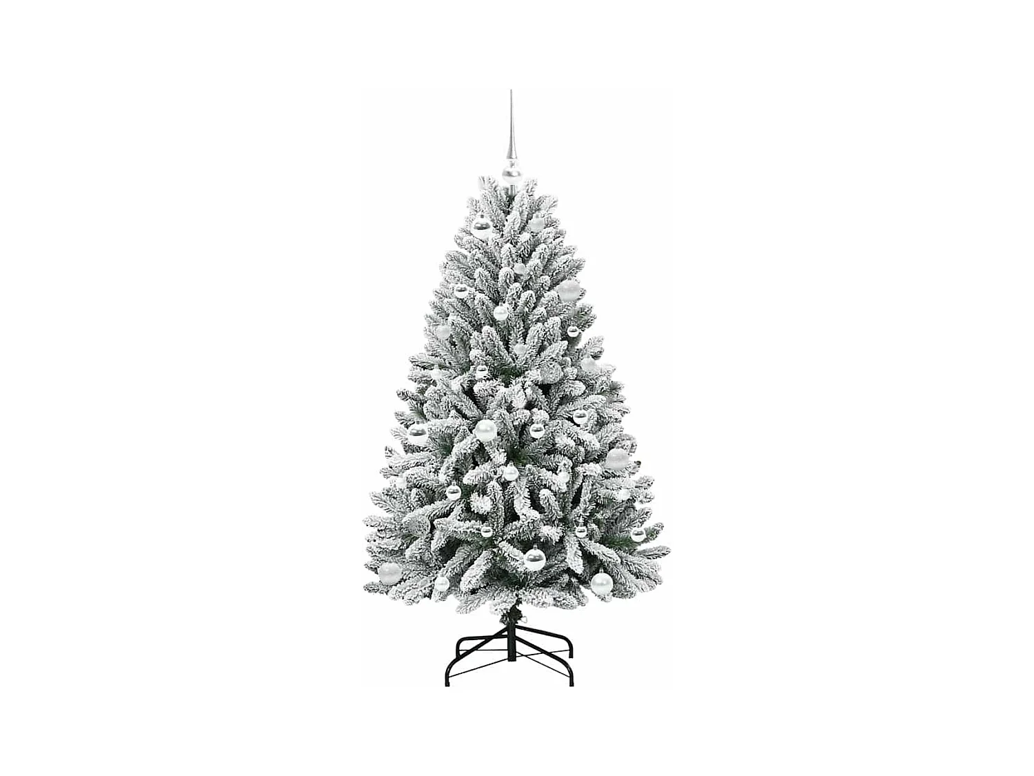 Sapin de Noël artificiel Vert et blanc 150 cm PVC et métal