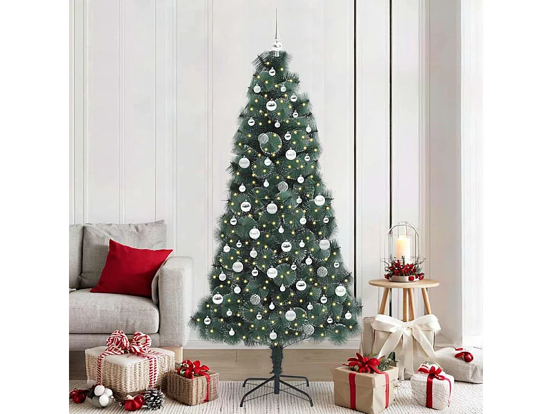 Sapien de Noël artificiel pré-éclairé avec ensemble de boules