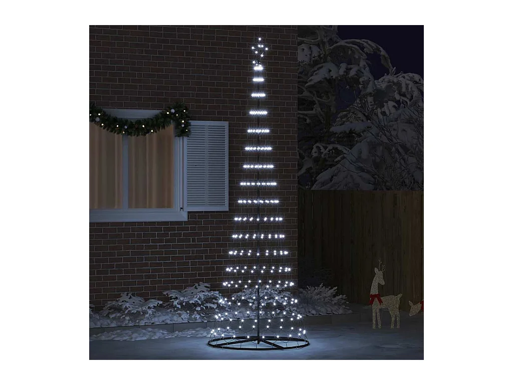 LED kerstboom met 350 LED met standaard Koudwit Metaal