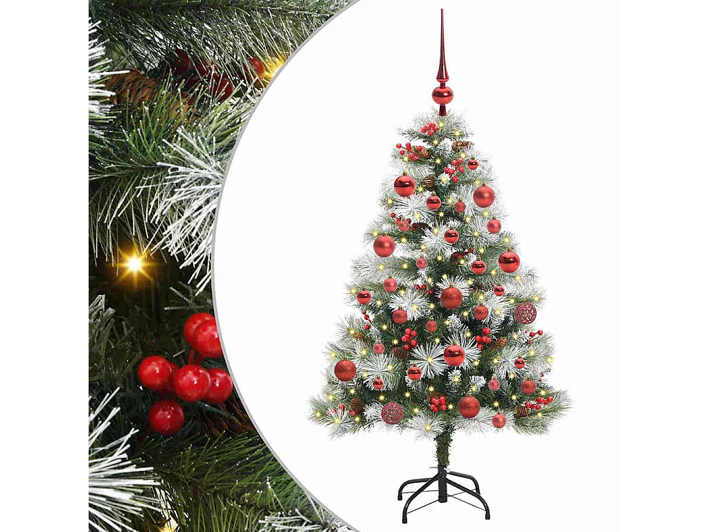 Sapin de Noël artificiel Vert et blanc 150 cm