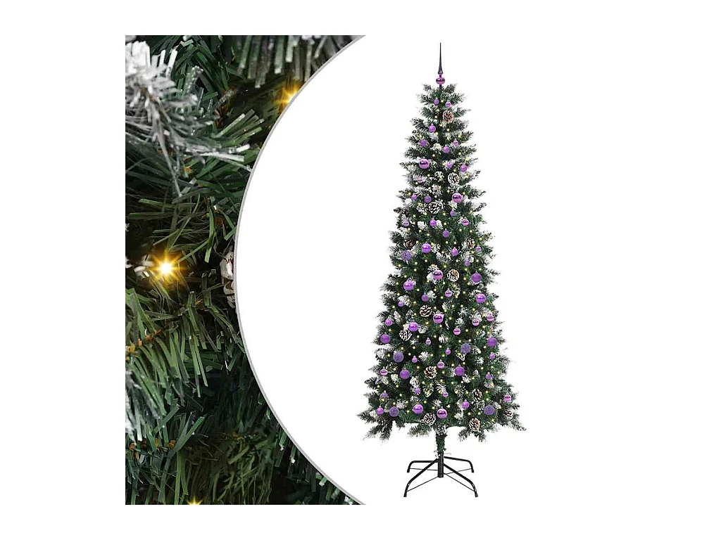 Sapin de Noël artificiel avec 300 LED Vert 96 x 96 x 240 cm
