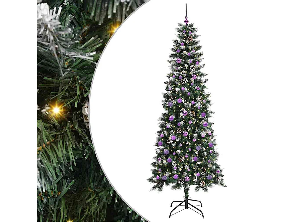 Sapin de Noël artificiel avec 300 LED Vert 96 x 96 x 240 cm