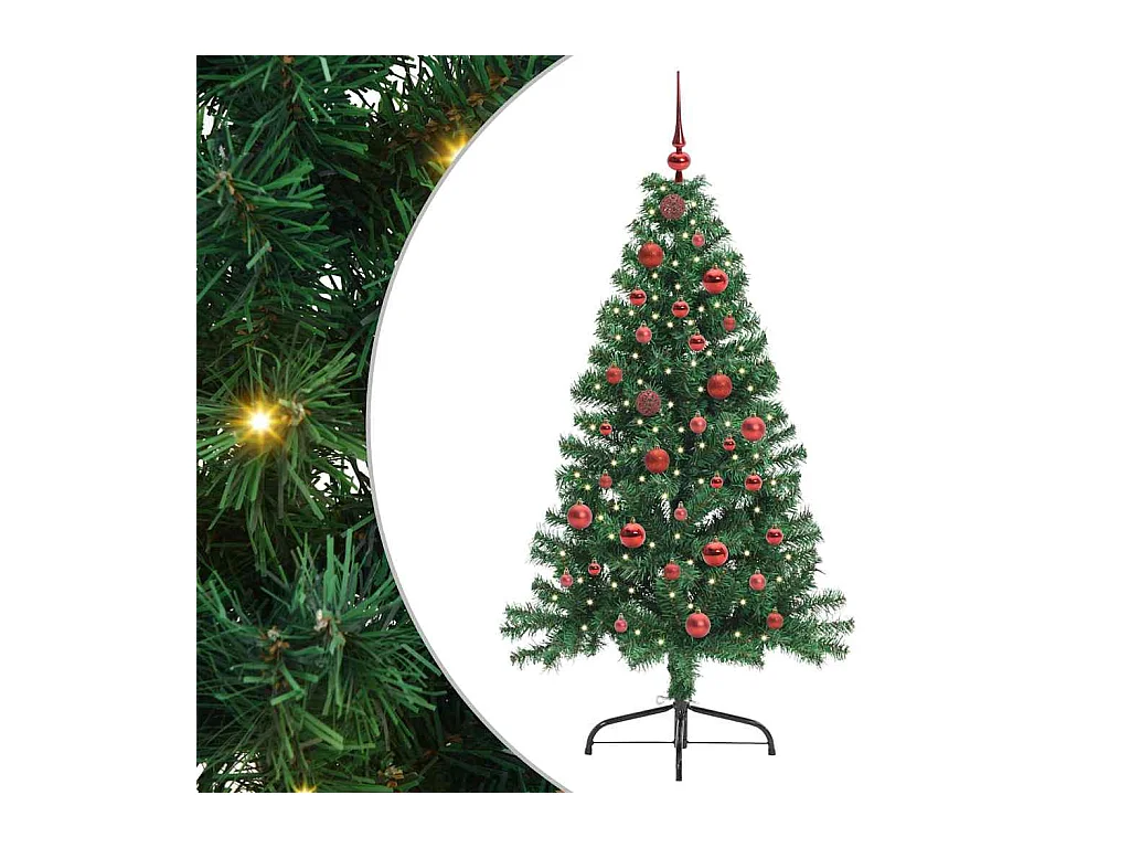 Sapin de Noël artificiel pré-éclairé Vert 150 cm PVC