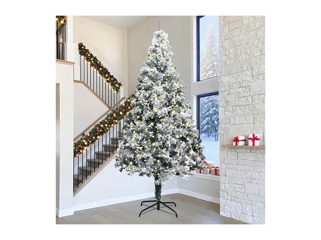 Arbre de Noël artificiel pré-éclairé avec ensemble de boules