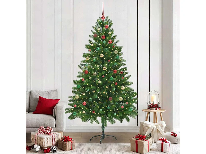 Árbol de Navidad con 300 LED con soporte Verde 210 cm PE