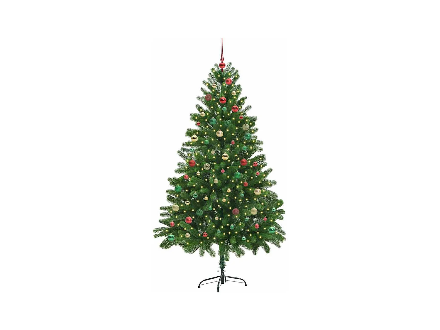 Árbol de Navidad con 300 LED con soporte Verde 210 cm PE
