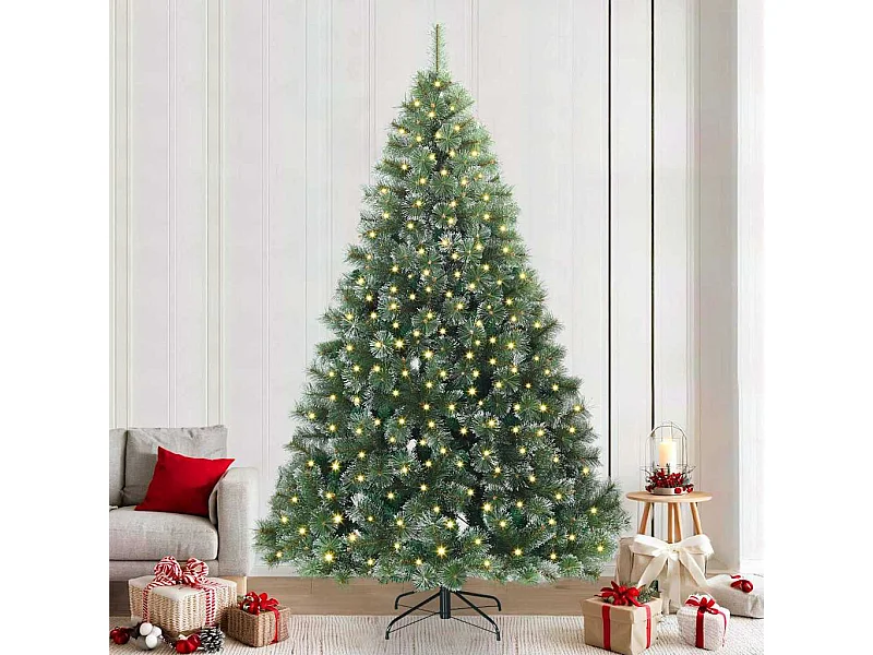 Kunstkerstboom met 300 LED met standaard Groen 240 cm PE en PVC