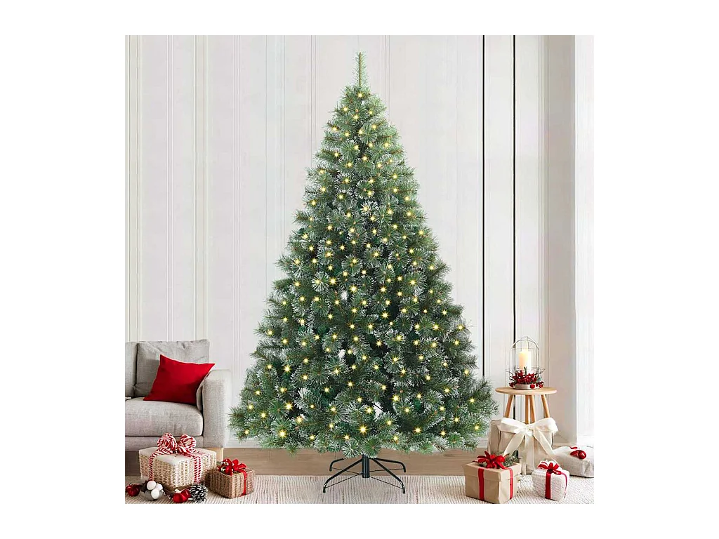 Kunstkerstboom met 300 LED met standaard Groen 240 cm PE en PVC