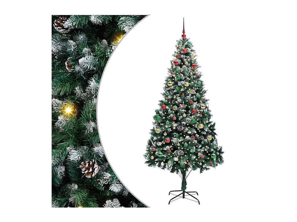 Árbol de Navidad artificial Verde 210 cm PVC y Acero y Plástico