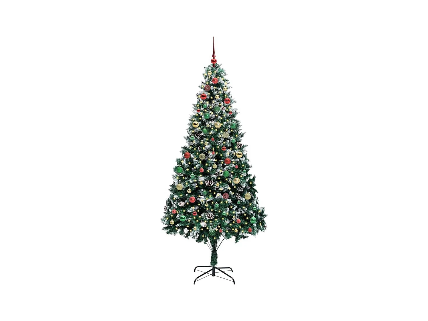 Árbol de Navidad artificial Verde 210 cm PVC y Acero y Plástico