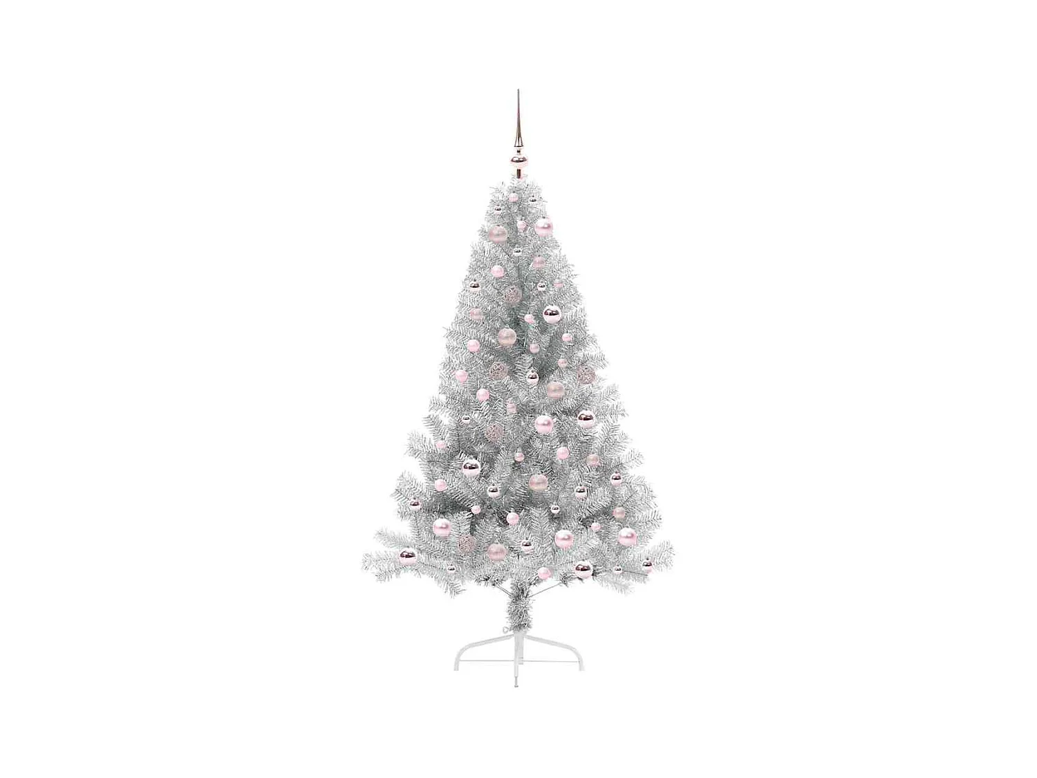 Sapin de Noël artificiel pré-éclairé Argent 180 cm PET