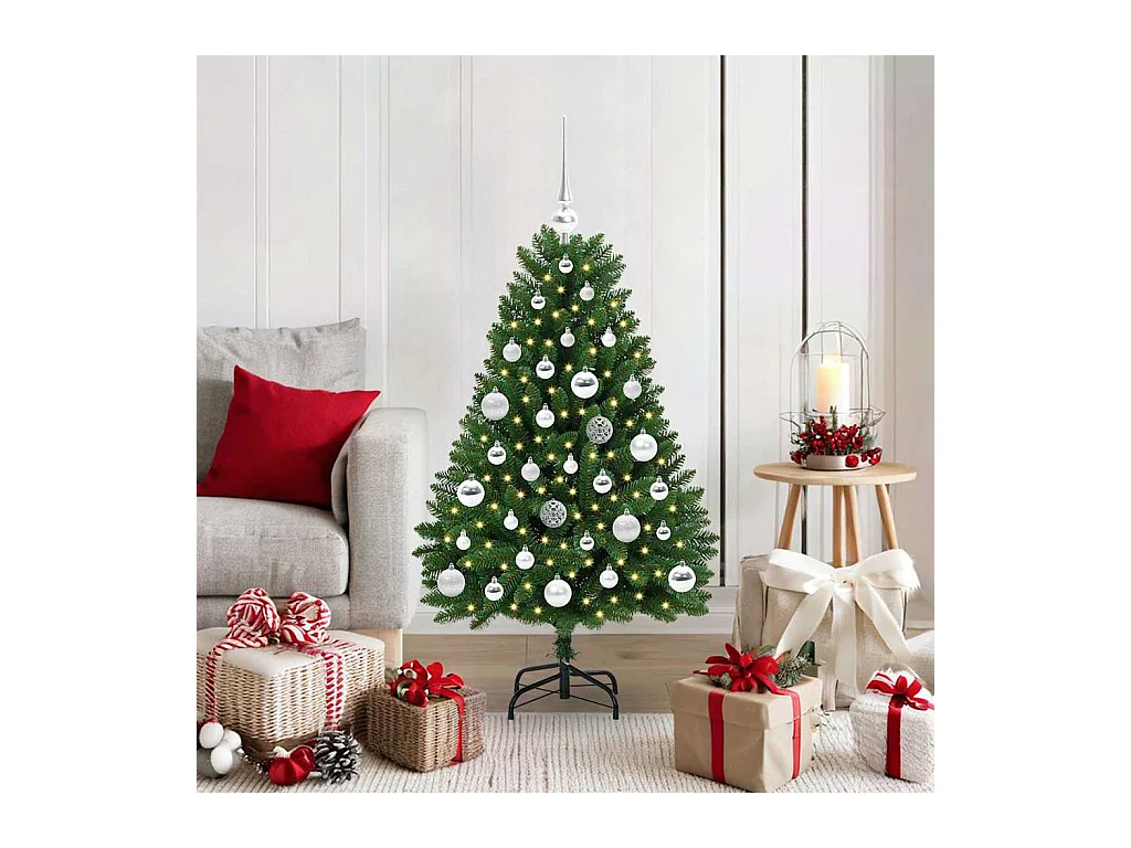 Sapin de Noël artificiel Vert 120 cm PVC et métal