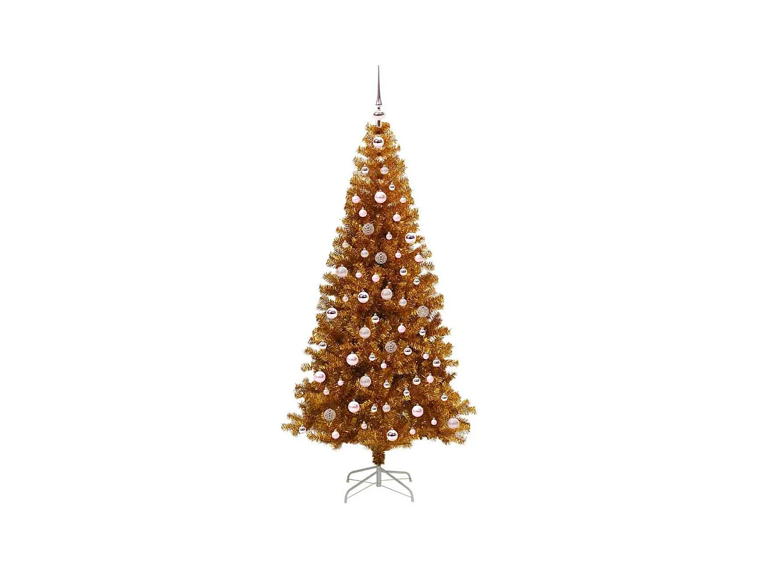 Árbol de Navidad con 300 LED con soporte Dorado 240 cm PET