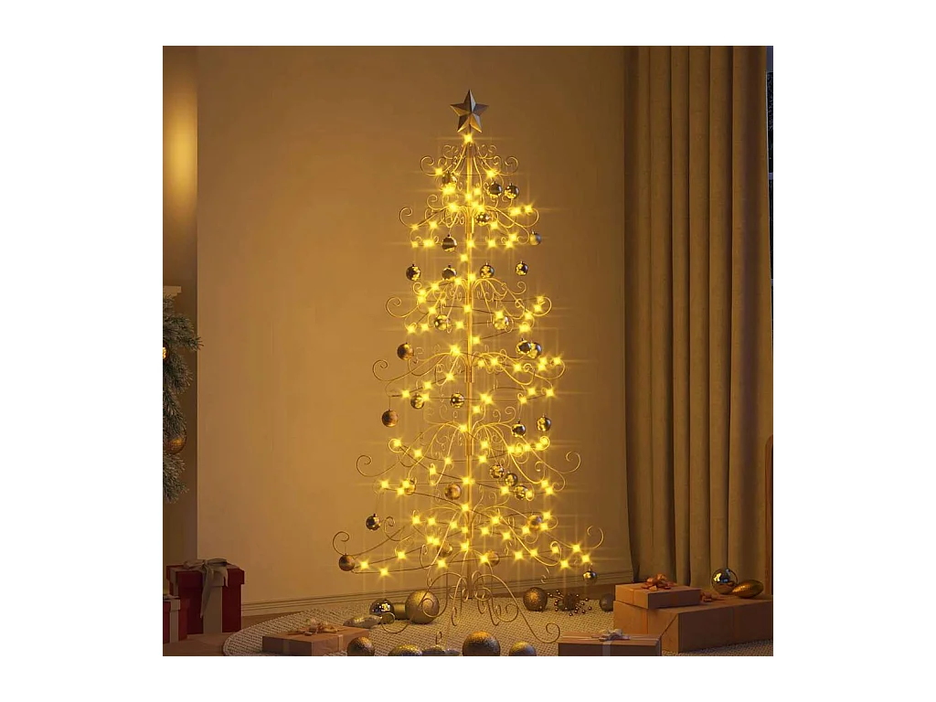 Árbol de Navidad de metal con soporte Dorado 180 cm