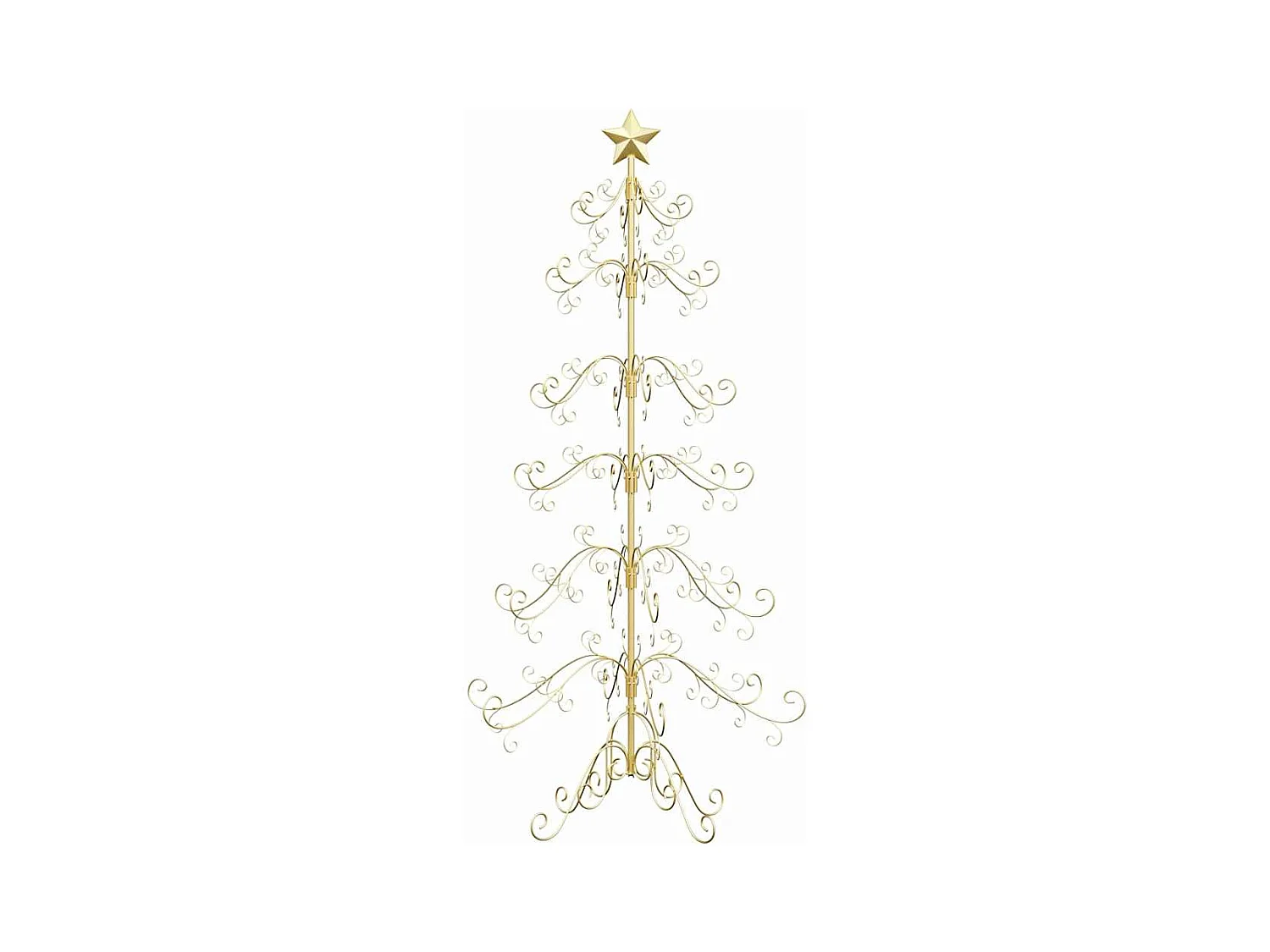 Árbol de Navidad de metal con soporte Dorado 180 cm