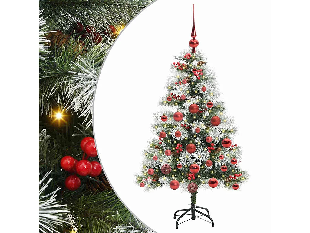 Sapin de Noël artificiel Vert et blanc 120 cm