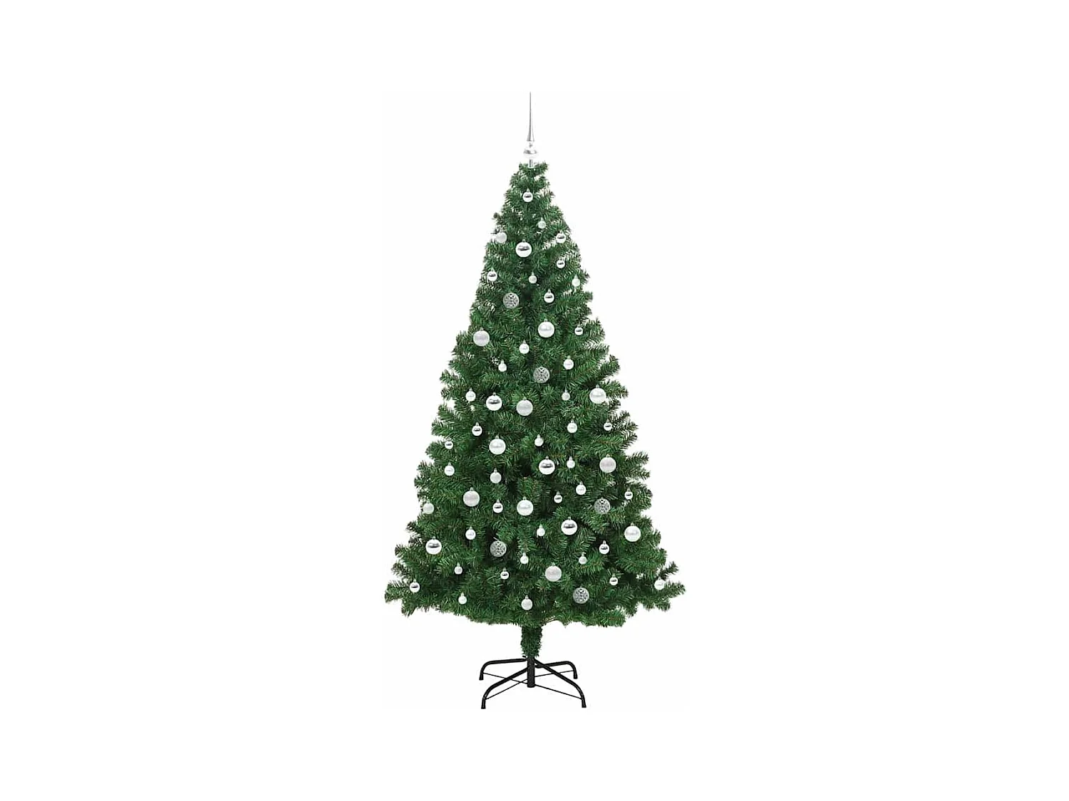 Kunstkerstboom Groen 210 cm PVC en Staal en Kunststof
