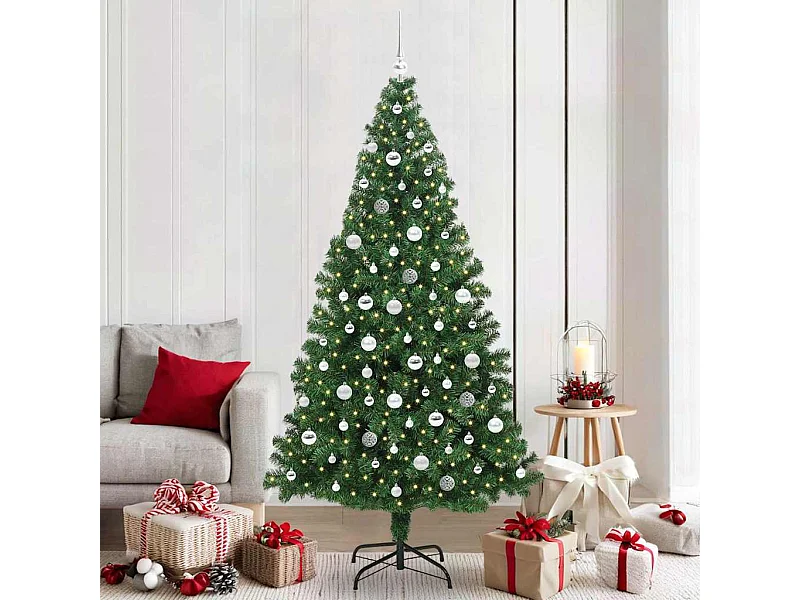 Sapin de Noël artificiel Vert 210 cm PVC, Acier et Plastique