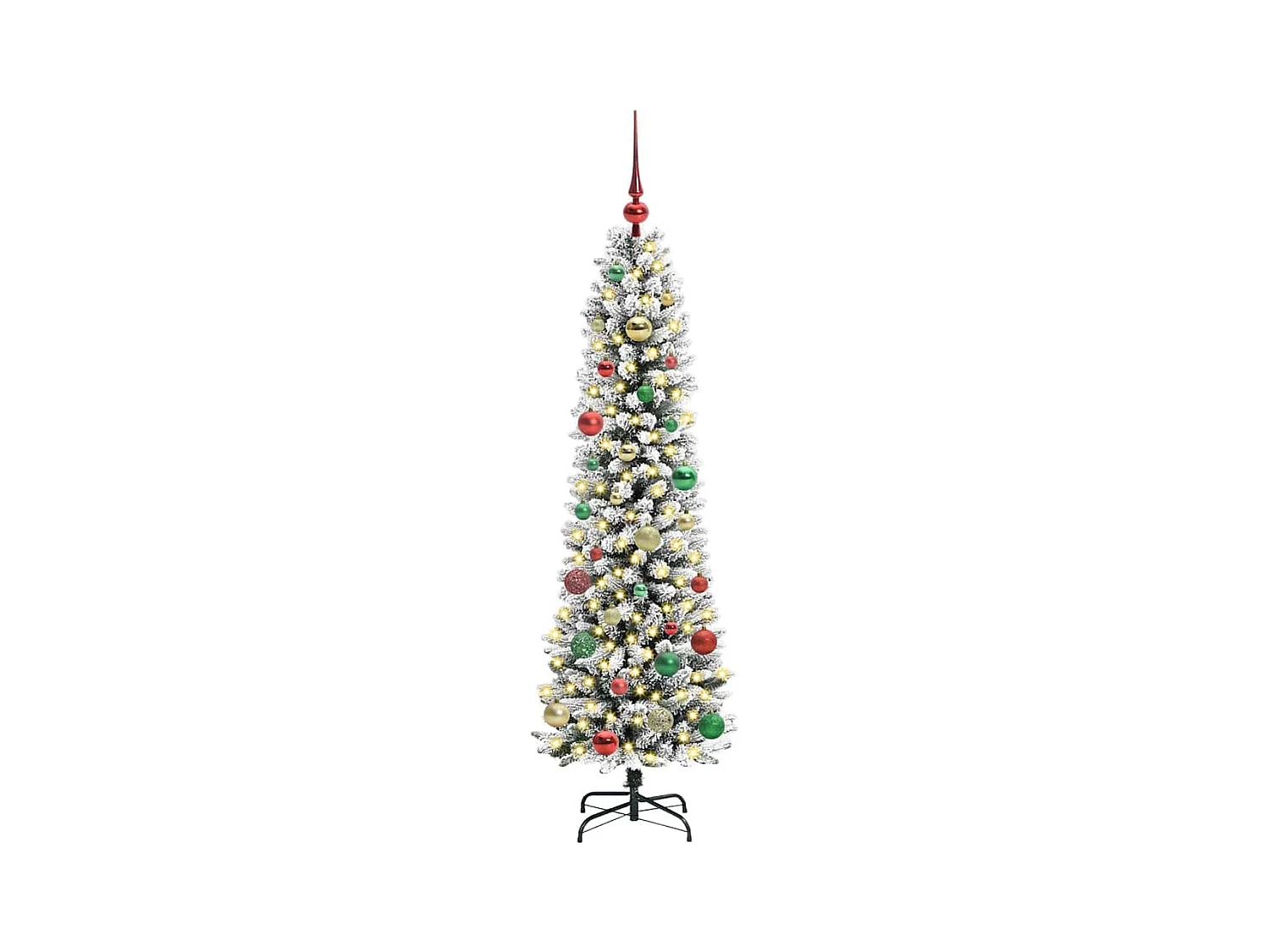 Sapin de Noël artificiel avec 150 LED Vert et blanc 150 cm