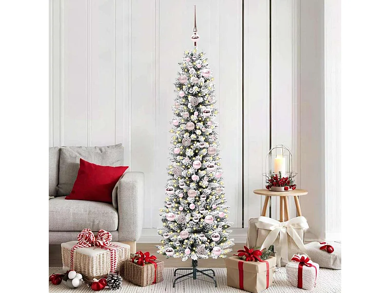 Sapin de Noël artificiel avec 300 LED Vert et blanc 180 cm