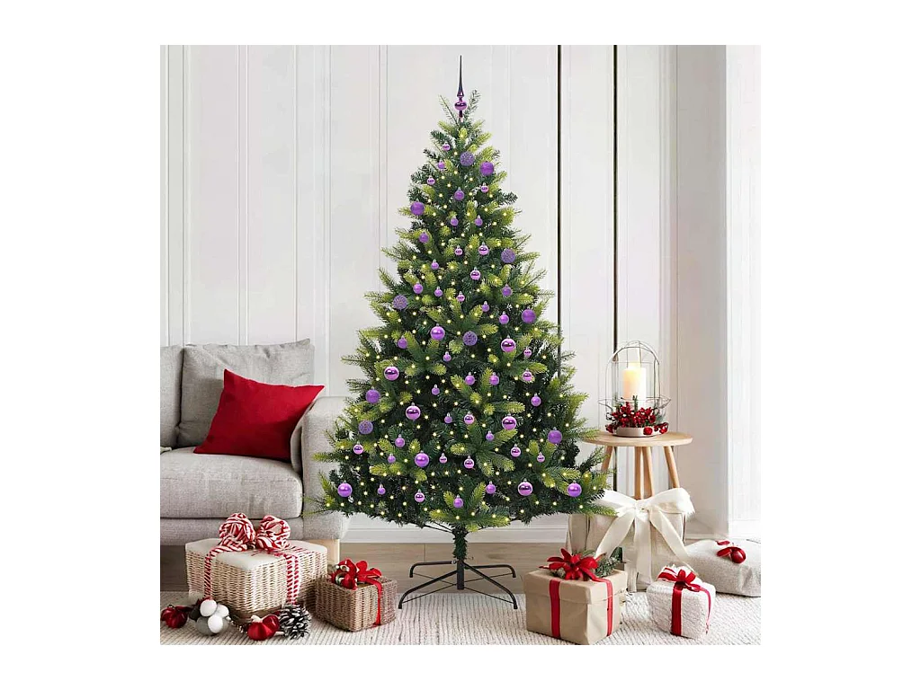 Árbol de Navidad Artificial Plegable 300 LEDs Verde 180 cm