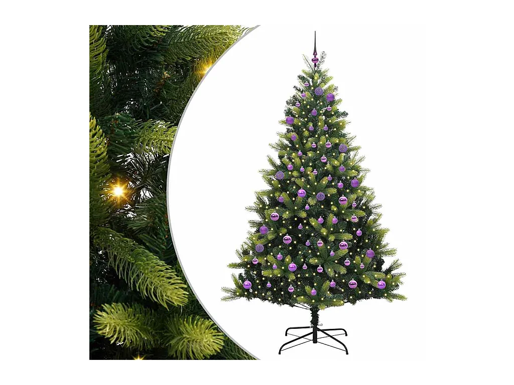 Árbol de Navidad Artificial Plegable 300 LEDs Verde 180 cm