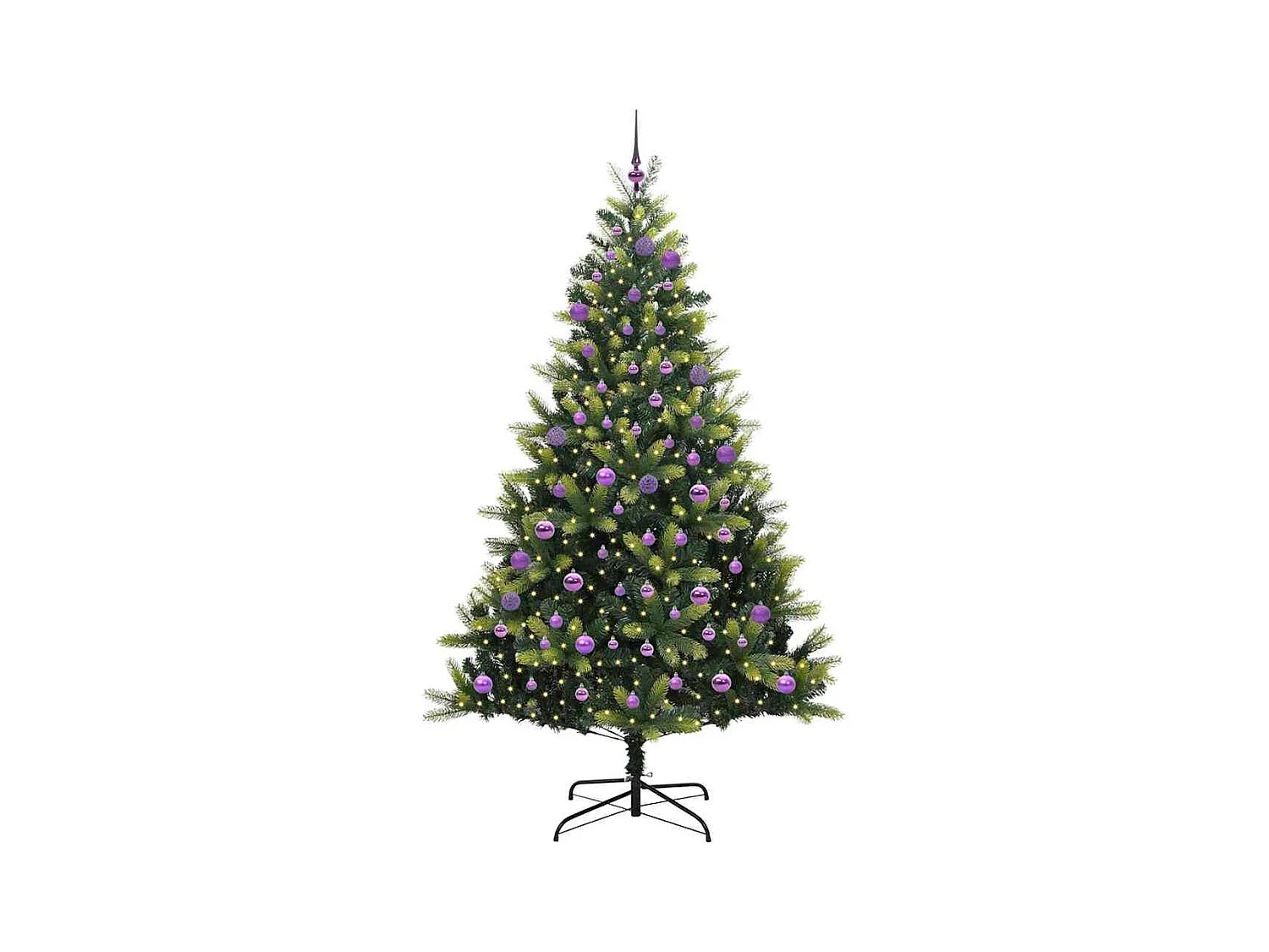 Árbol de Navidad Artificial Plegable 300 LEDs Verde 180 cm