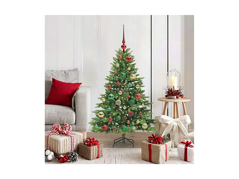 Sapin de Noël artificiel avec 150 LED Vert 120 cm PE et PVC