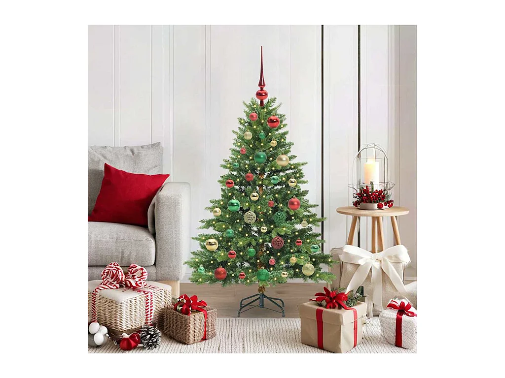 Sapin de Noël artificiel avec 150 LED Vert 120 cm PE et PVC